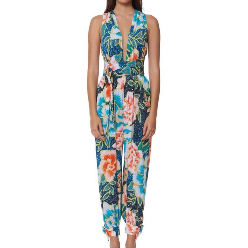 Mara Hoffman Swim Arcadia Jumpsuit Cover Up Convertible Tie Medium